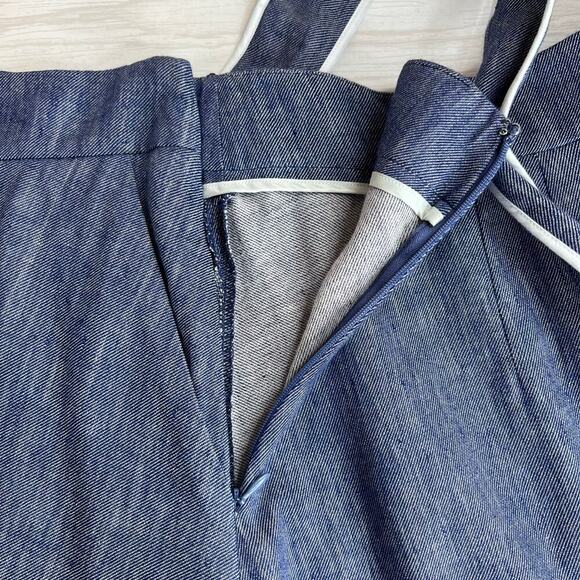 TALBOTS Chambray Blue Linen Blend Midi Skirt Size 14 - Picture 12 of 16